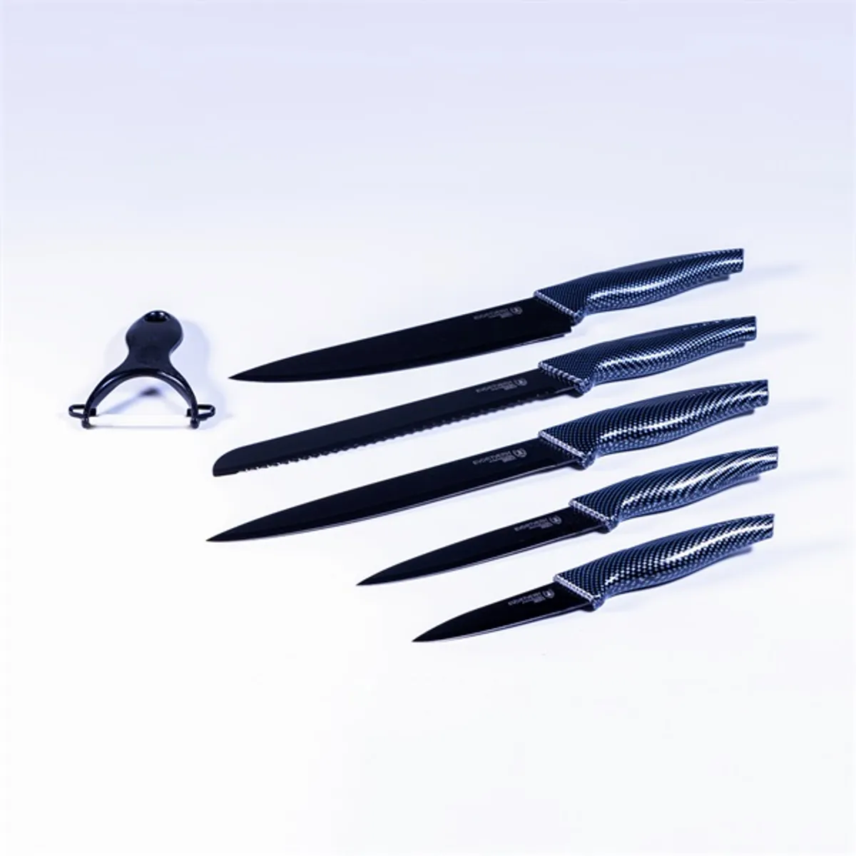 IRIS KT-250-B 5 darabos konyhai kés szett, fekete #2