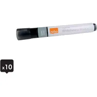 Nobo kerek hegyű, fekete 10db/cs folyékonytintás fehértábla marker #6