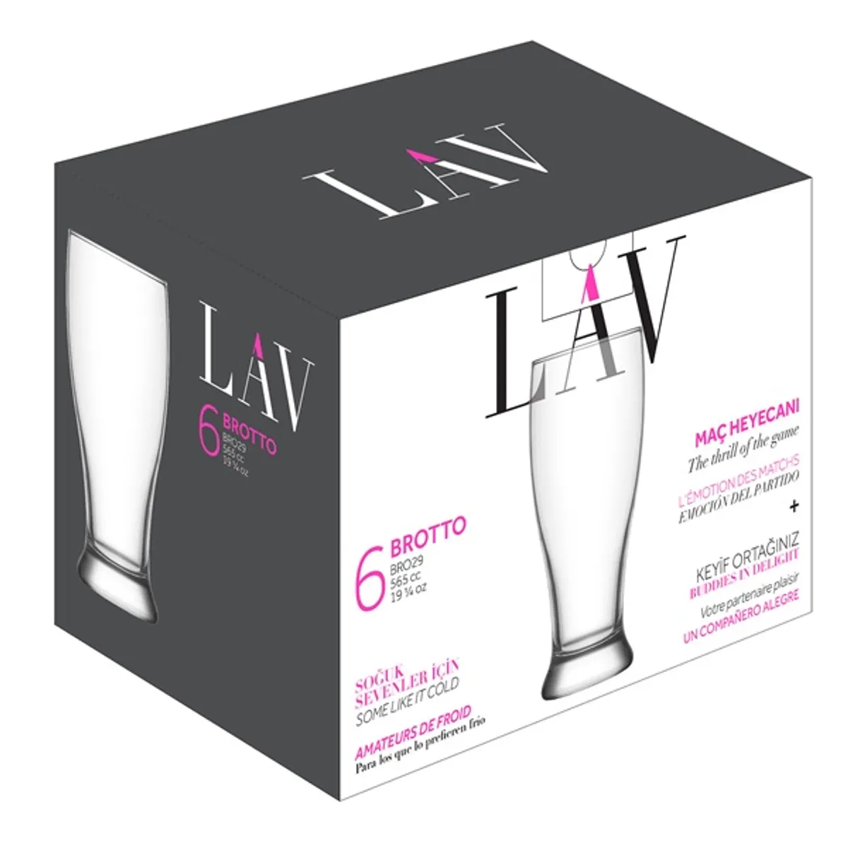 LAV Brotto Beer 565ml sörös pohár szett 6 darabos LV-BRO29F #1