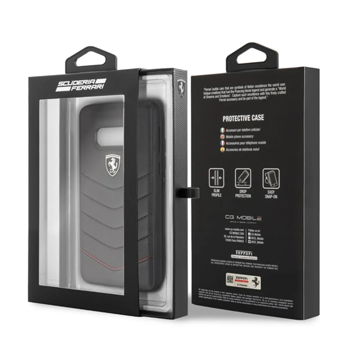 Ferrari Heritage Samsung S10 Lite tűzdelt bőr kemény fekete tok #3