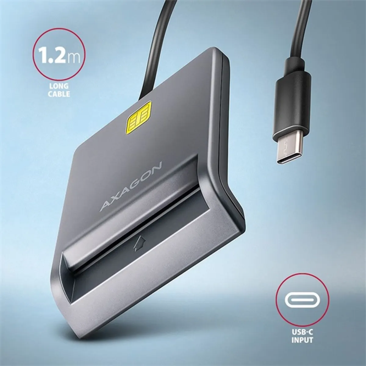 Axagon CRE-SM3TC USB-C Smart card FlatReader okos kártyaolvasó #3