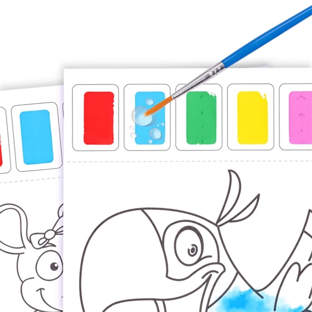 Topwrite Kids 10 darabos 2 ecsetes 6 színű kifestő szett #3