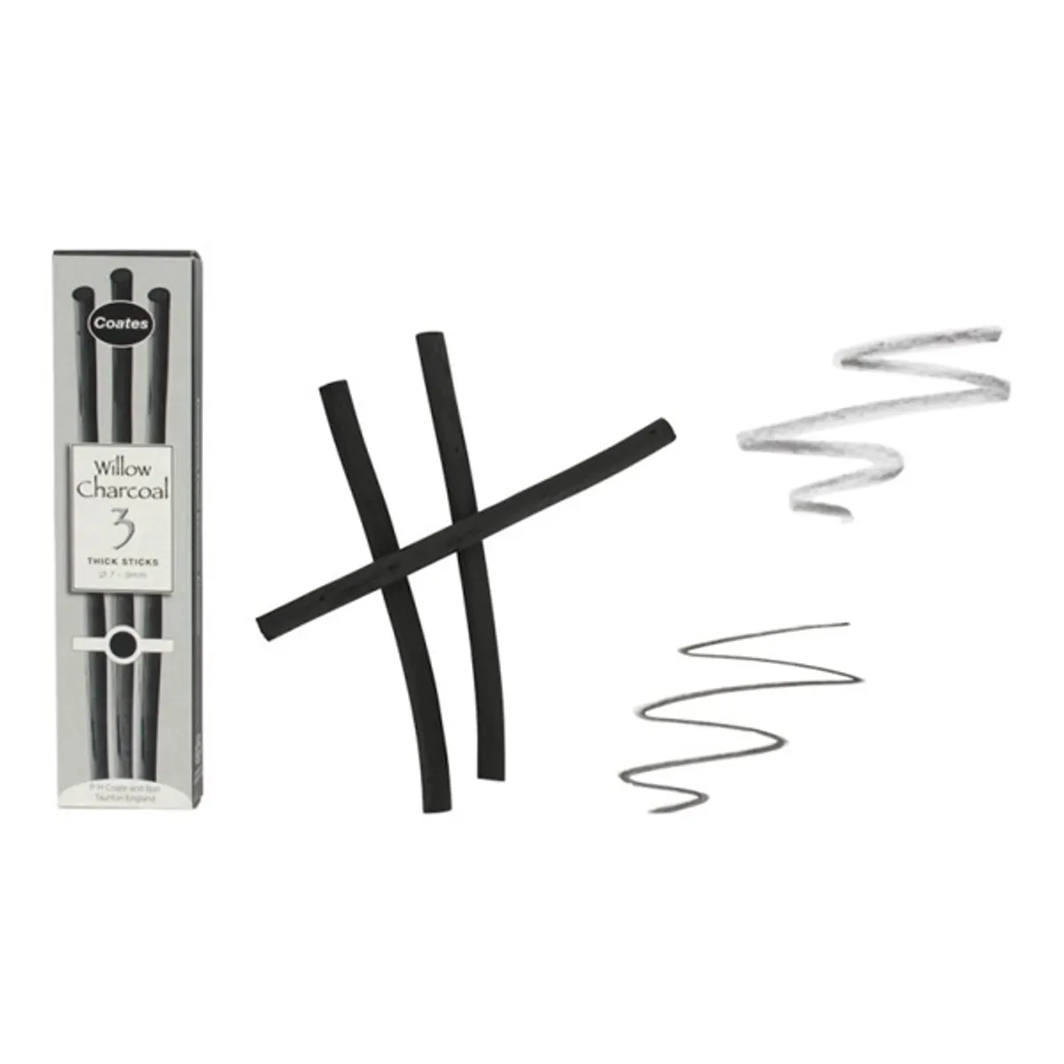 Coates 3 darabos 7-9 mm rajzszén készlet #2