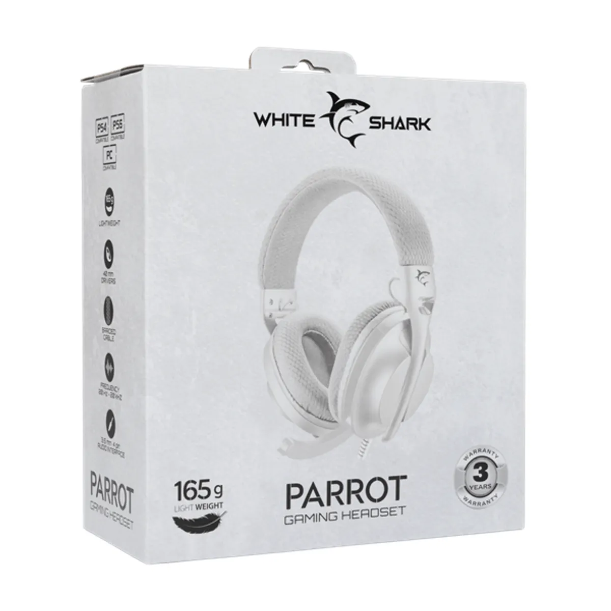 White Shark WS GH-2440W/G PARROT-W/G fehér-szürke gamer headset #10