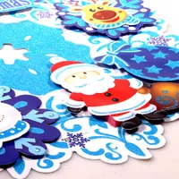 Iris 3D karácsonyi koszorú mintás/39x39cm karton/kék dekoráció #2