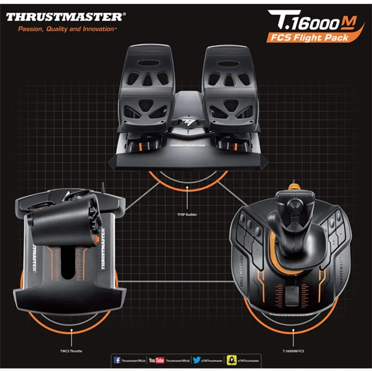 Thrustmaster 2960782 T.16000M FLIGHT PACK PC gázkar + kormány pedál + joystick #5
