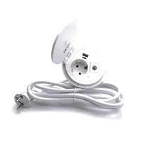 TOO GPS-104-1W IP20,1x 2P+F,USB-A,Type-C,Qi- töltés,kábelkiv., fehér asztalba süllyeszthető elosztó #2