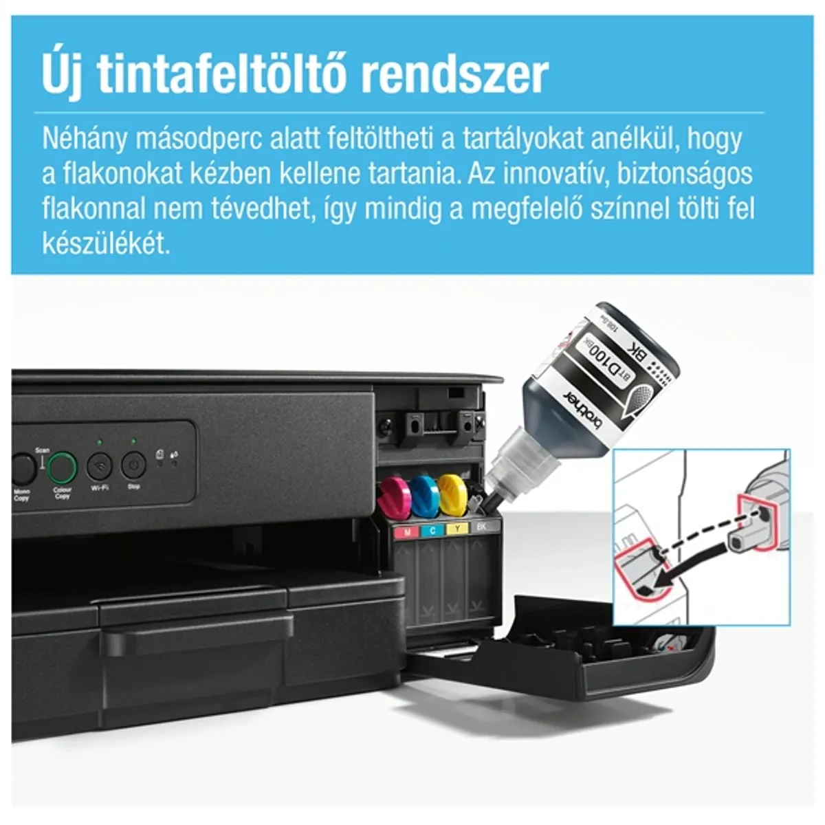 Brother DCP-T435W (A4,16 lap/perc,WiFi/USB,6000x1200dpi,manuál duplex,128MB) színes multifunkciós tintasugaras nyomtató #3