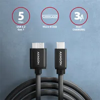 Axagon BUMM3-CM10AB micro USB 3.2 Gen 1 B - USB C 1 m fekete kábel #2