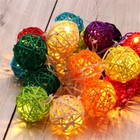 Iris Gömb alakú fonott/rattan/4m/több színű/20db LED-es/3xAA elemes fényfüzér, fénydekoráció #5