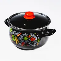 TOO BELLY FARM BLACK 4,8 literes, 22cm átmérő, 14cm magasságú lábas (fazék) üveg fedővel #2