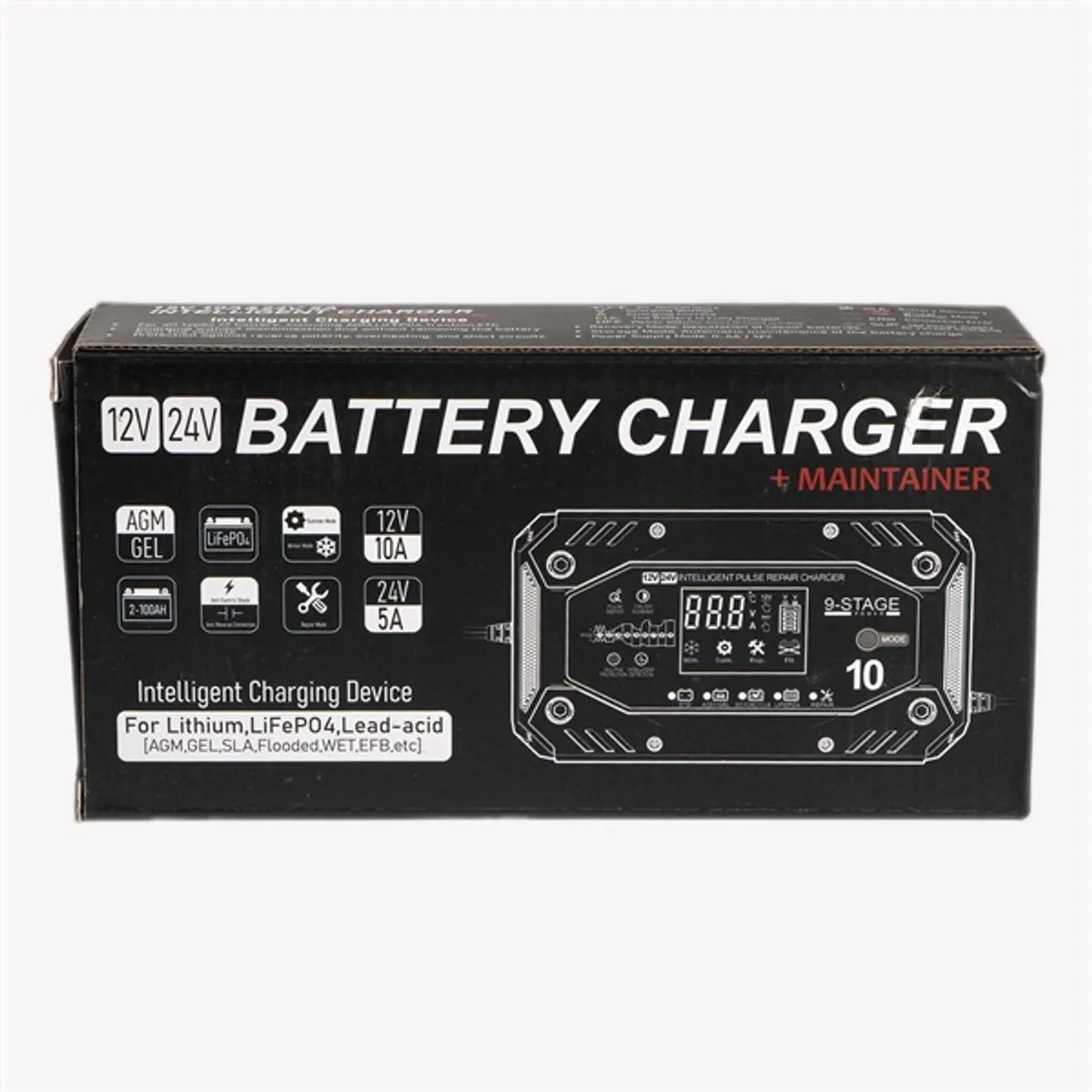 IRIS TOOLS ITBC-600 Intelligens automata 9 lépcsős akkumulátor töltő, 12V 10A vagy 24V 5A, AGM, GEL, Wet Lead Acid, Life #2