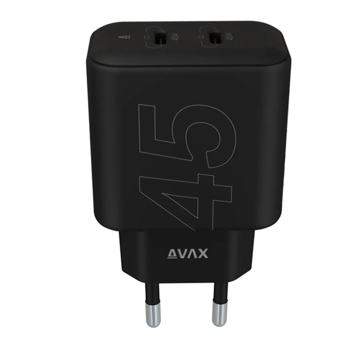AVAX CH602B SPEEDY+ 45W GaN 2x USB-C PD3.0 fekete gyors töltő adapter #2