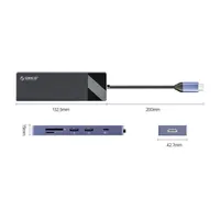 ORICO ORICO-DM-9P-BK-BP 9in1 Type-C USB3.0 x3/USB2.0/USB3.0 c típusú/HDMI/PD100W/TF(microSD)/SD dokkoló #2