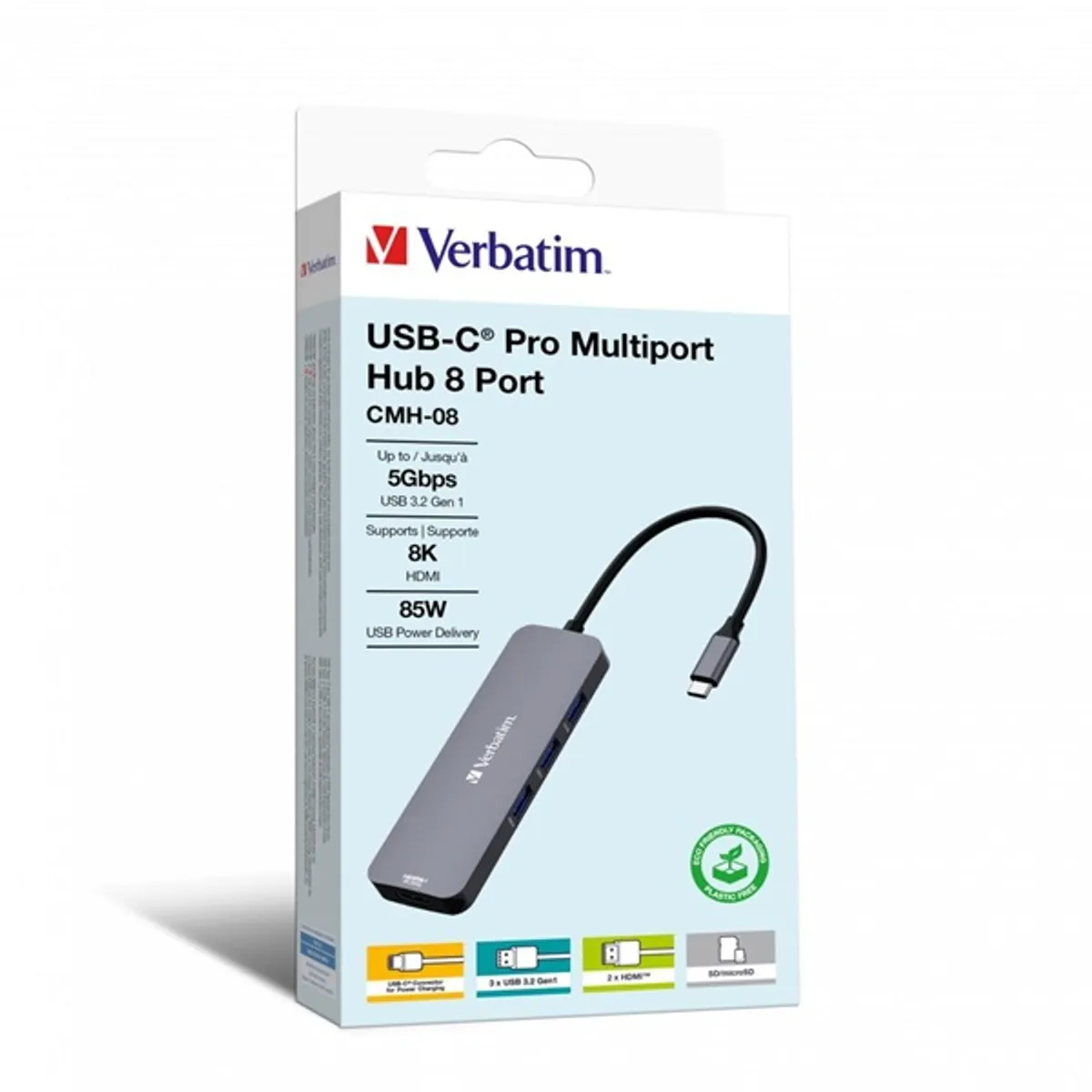 Verbatim 32151 USB-C Pro Multiport CMH-08 8in1 ezüst HUB #4