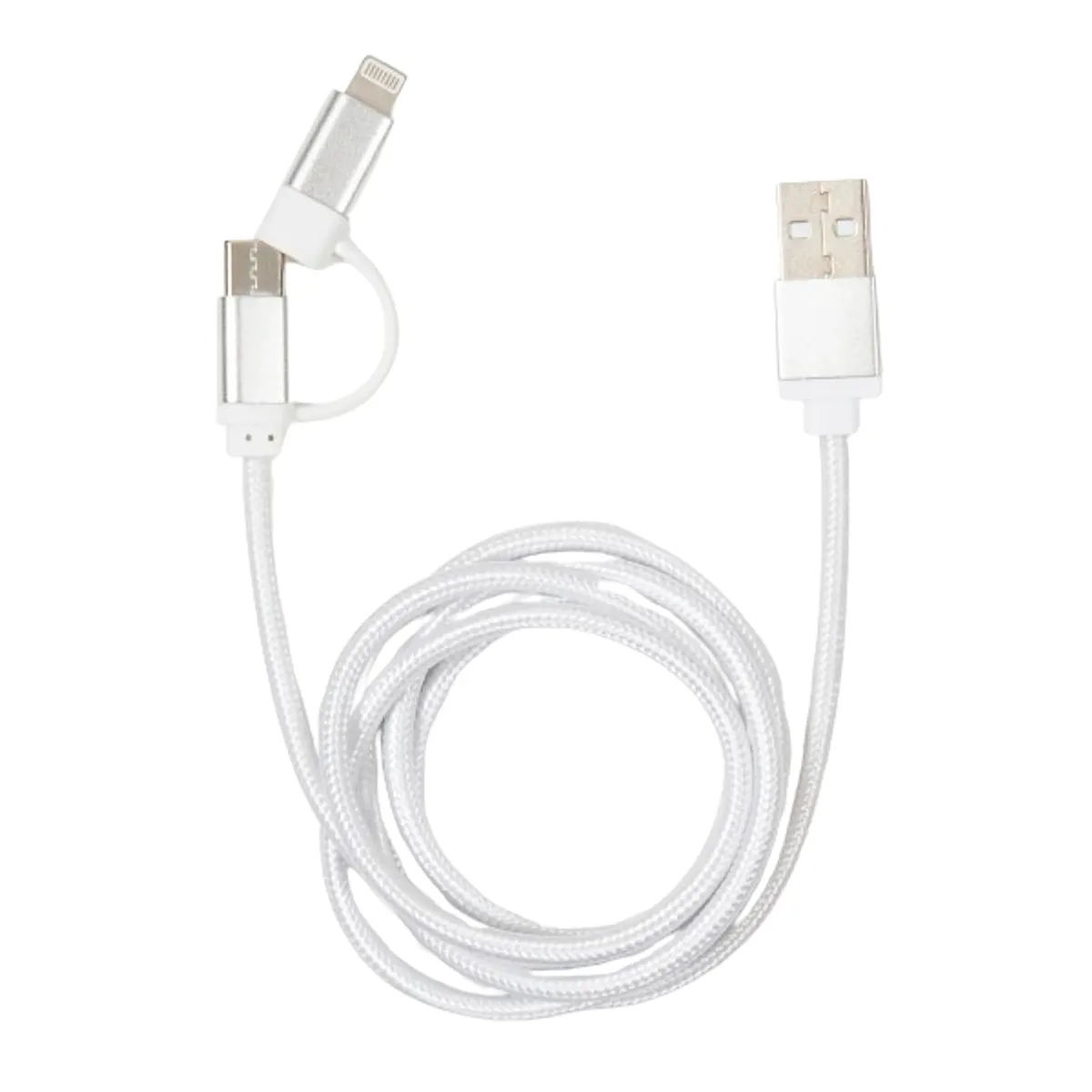 Kikkerland US237-SI fonott USB-C Lightning ezüst kábel #1