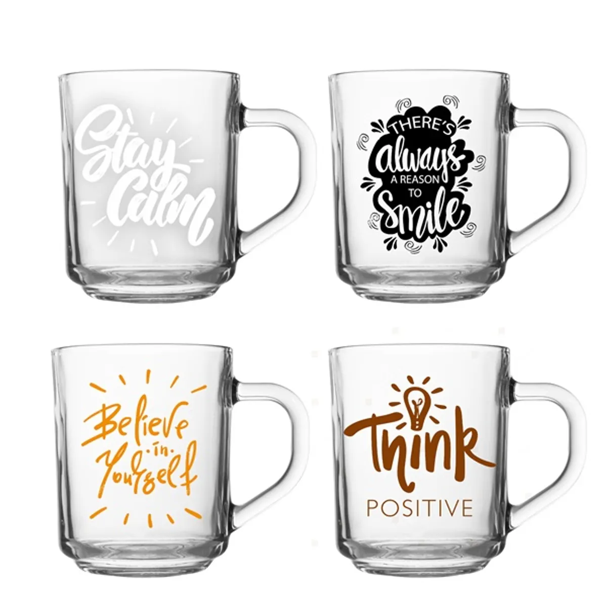 IRIS mintás üveg bögre 246ml, négyféle mintával 131563-007 #1