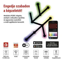 Emos GoSmart Lines fekete, 9 részből álló, 34 W, RGBIC dimmelhető, WiFi LED lámpa #2