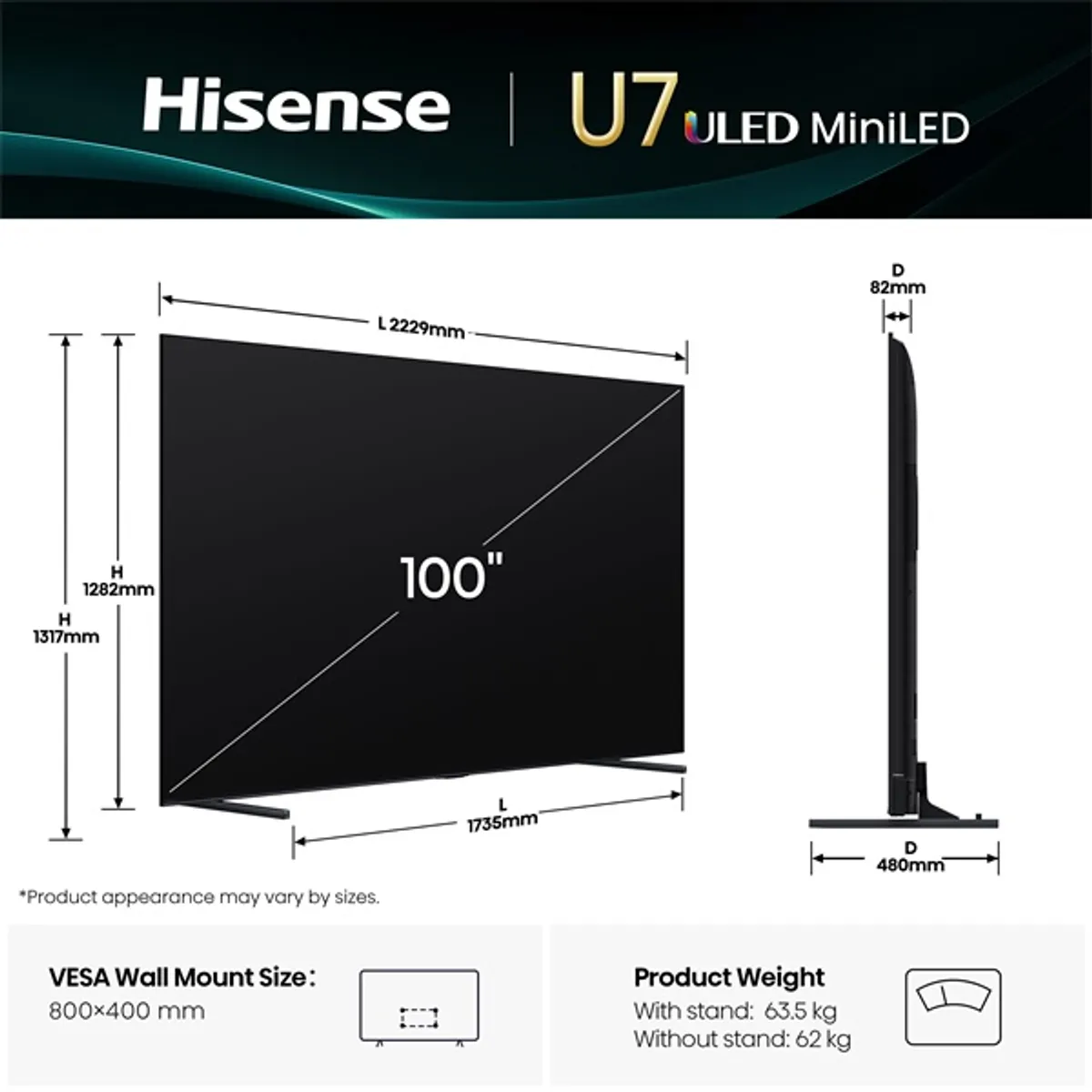 Hisense 100" 100U7Q 4K UHD Smart MiniLED ULED TV #6