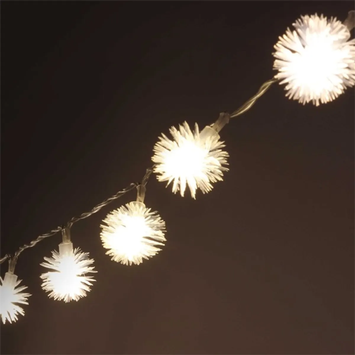 Zúzmara alakú 3cm/10m/meleg fehér/80db LED-es/USB-s fényfüzér, fénydekoráció #1