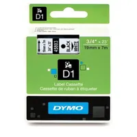 Dymo D1 19mmx3,5m fekete/fehér feliratozógép szalag #1