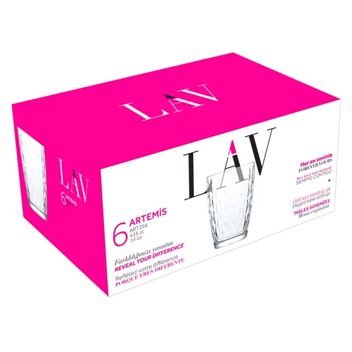 LAV Artemis Long Drink 415ml koktélos pohár szett 6 darabos LV-ART256F #1