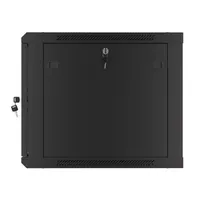 Lanberg WF01-6609-10B 19" 9U SZÉL:600mm MÉLY:600mm MAG:512mm lapraszerelt üvegajtós fekete fali rack szekrény #7