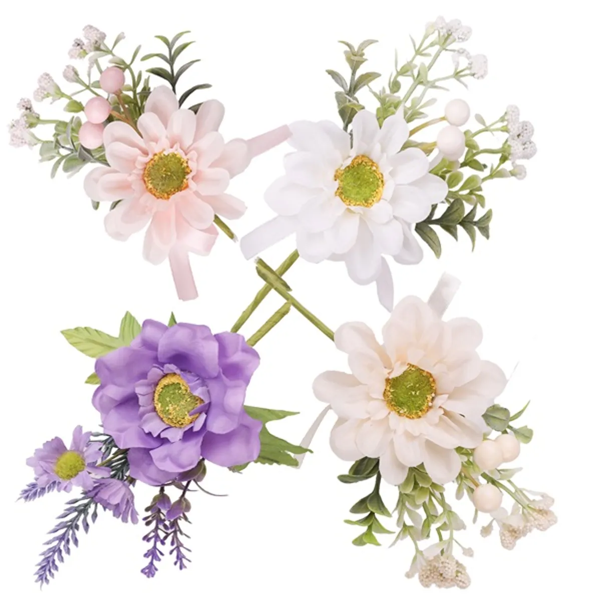 IRIS dekor kitűző margaréta+szalag 3 féle szín #1