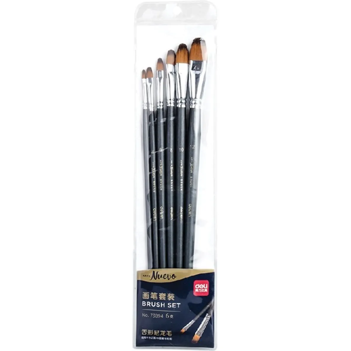 Deli Arte Nuevo macskanyelv szintetikus 6 darabos ecsetkészlet #1