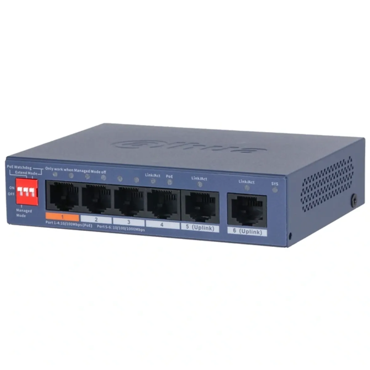 Dahua CS4006-4ET2GT-60 4x10/100 Mbps PoE + 2x1 Gbps uplink/60W/Cloud Managed PoE Switch #1