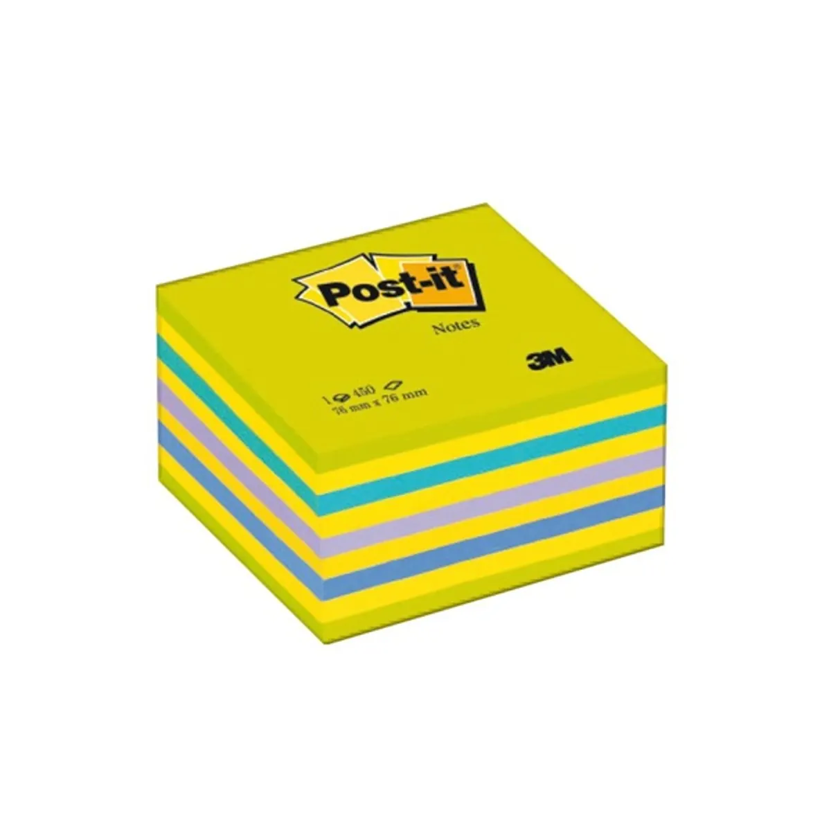 3M Post-it neon kék/zöld 76x76mm 450 lapos öntapadó kockatömb #1