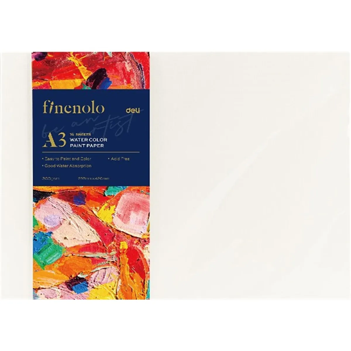 Deli Finenolo A3, 16 íves kivitelű, 300 g/m2 akvarell-papírcsomag #1
