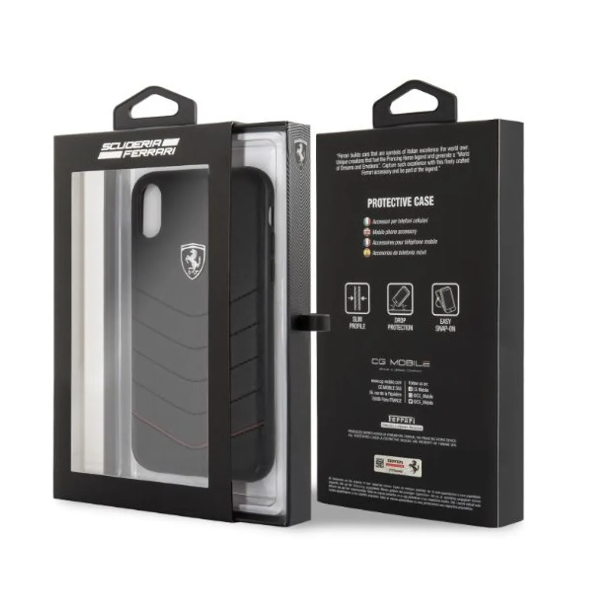 Ferrari Heritage iPhone XR fekete tűzdelt/kemény bőr tok #3