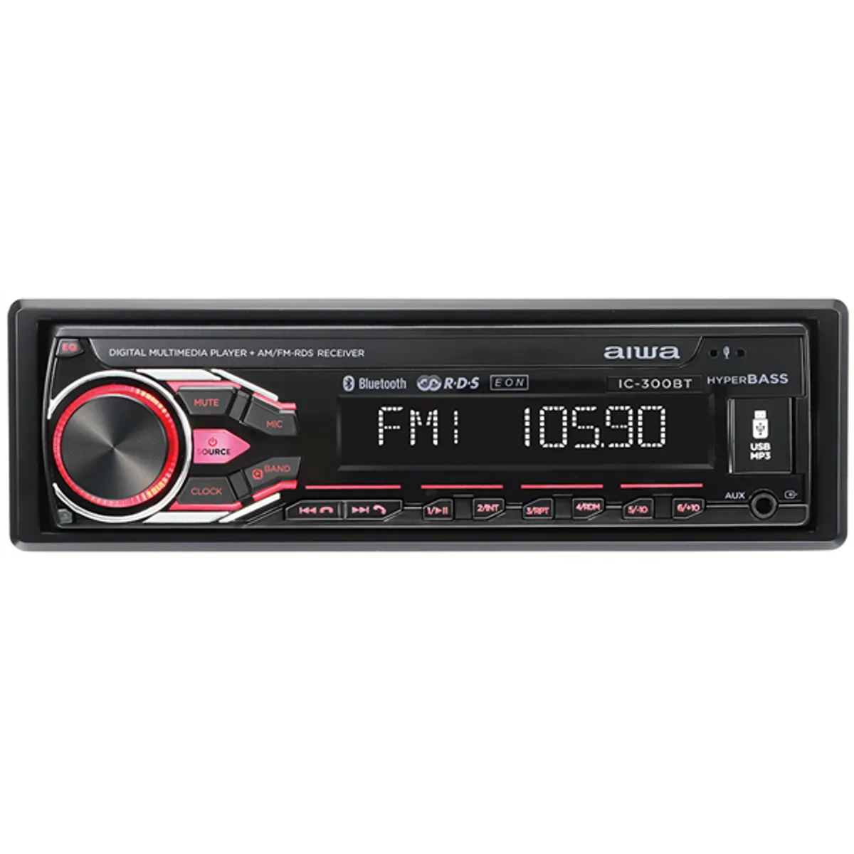 Aiwa IC-300BT Bluetooth/USB/AUX mechanika nélküli autóhifi fejegység #1