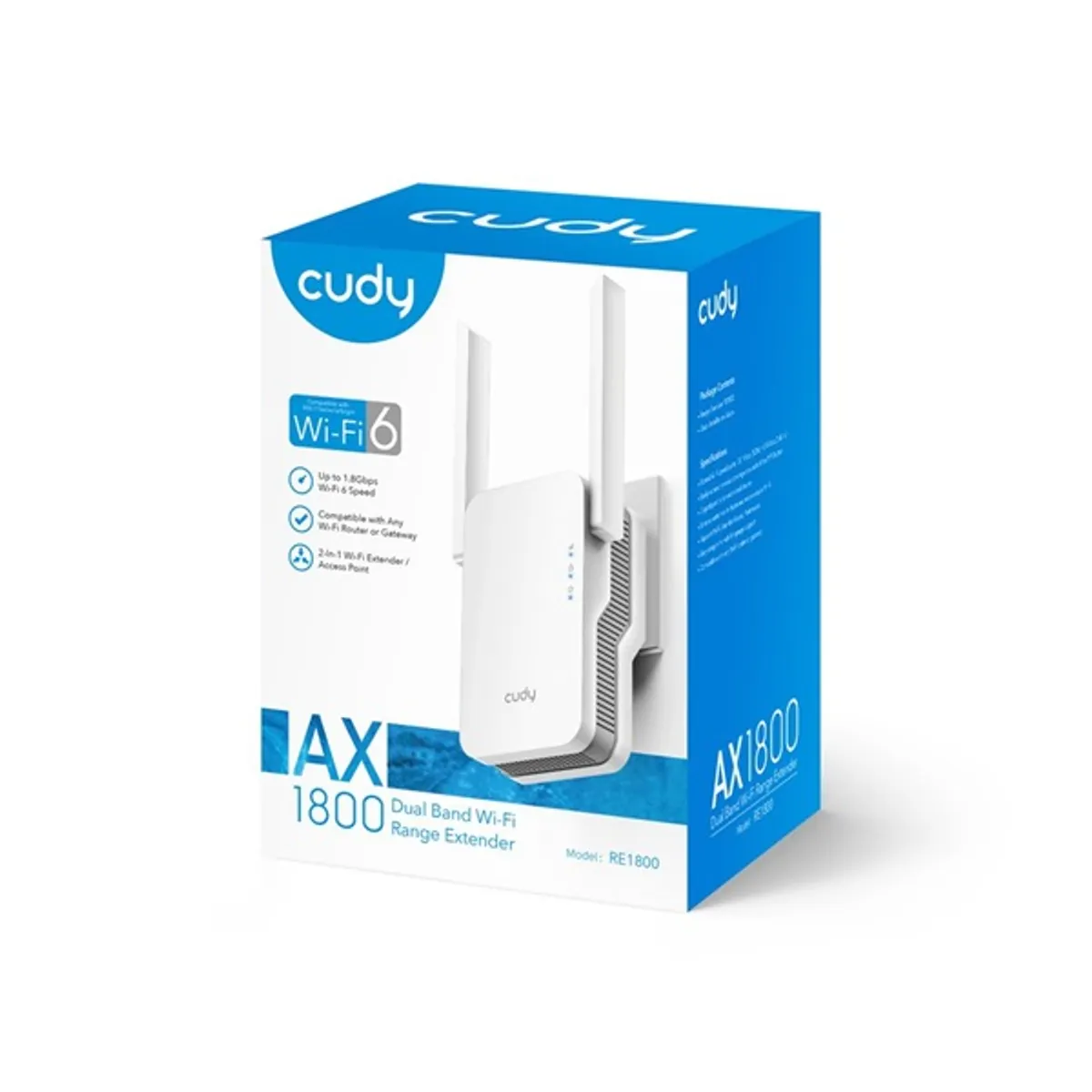 CUDY RE1800 kétsávos AX1800 WIFI 6 MESH fehér extender/access point #6