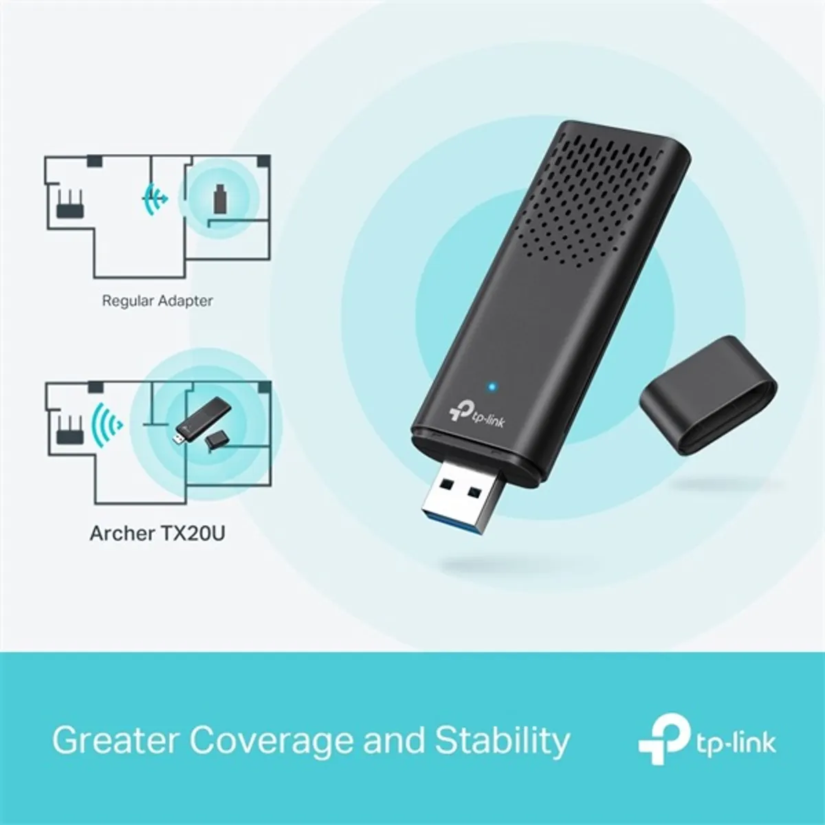 TP-Link Archer TX20U AX1800 kétsávos vezeték nélküli Wi-Fi 6 fekete USB adapter #5