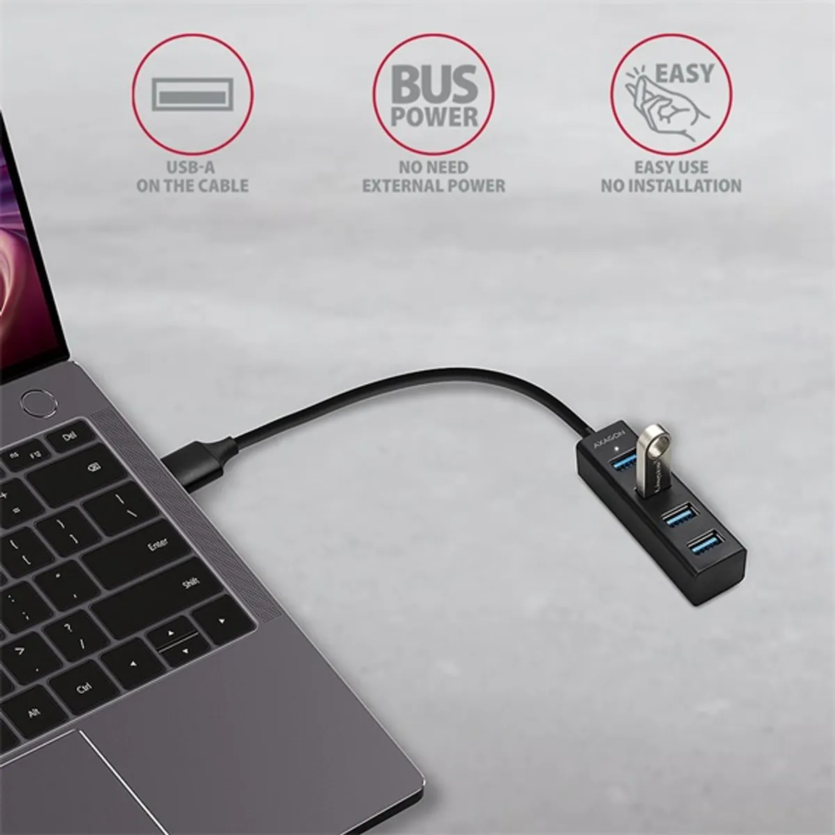 Axagon HUE-M1A 4 portos USB3.0 mini HUB #3