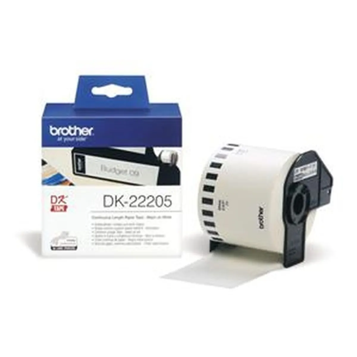 Brother DK-22205 62mmx30,48m fehér/fekete papírszalag #1