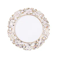 IRIS műanyag tálca, indás szélű, fehér arany 33 cm