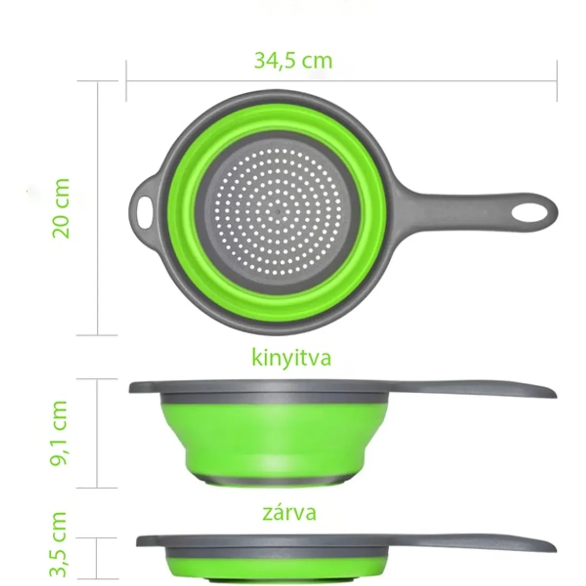 IRIS KT-248-G összecsukható szilikon nyeles szűrő #2