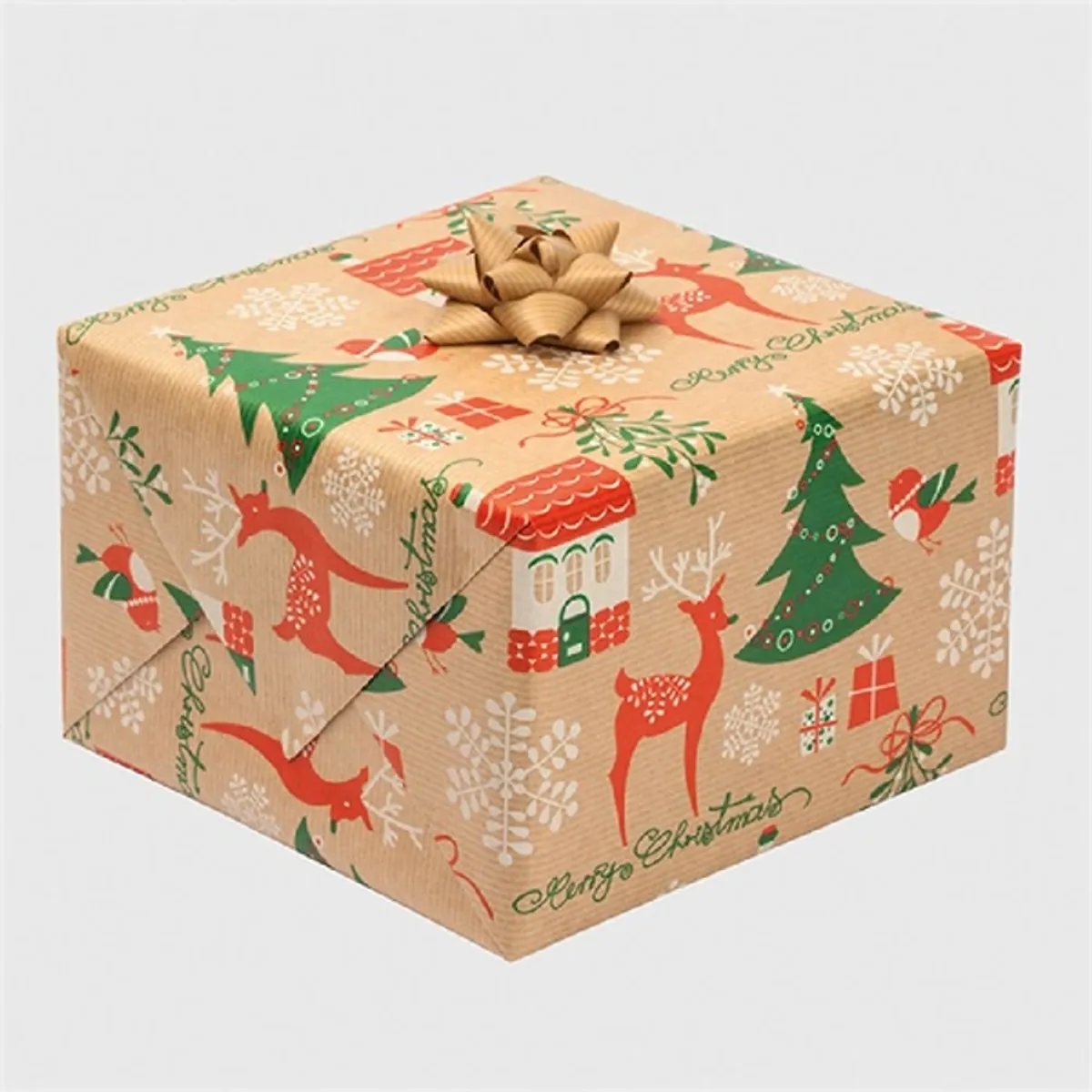 IRIS Karácsonyi tekercses KRAFT csomagolópapír,  200x70cm, különböző mintákkal, 60g/m2 #6