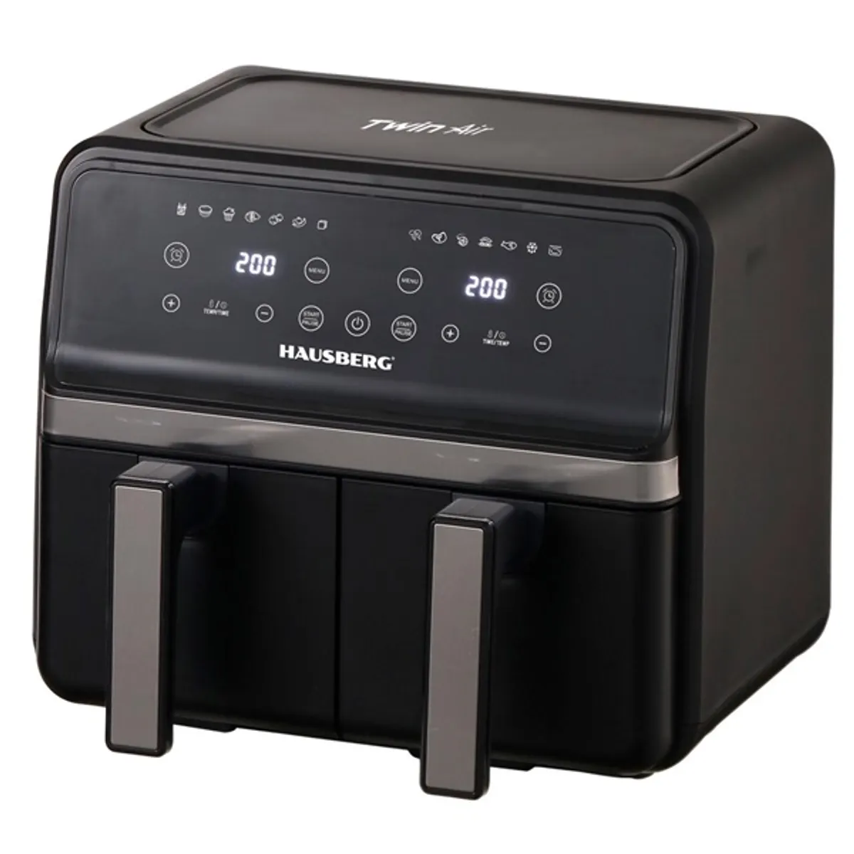 Hausberg HB-2373NG 2200-2400W dupla kosaras fekete 8,4 L forrólevegős sütő (air fryer/airfryer) #3