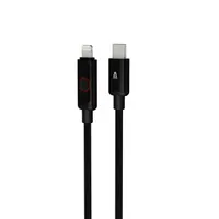 AVAX CB650 PULSEY 0,5m 27W USB-C - Lightning szürke fonott gyorstöltő LED kábel #2
