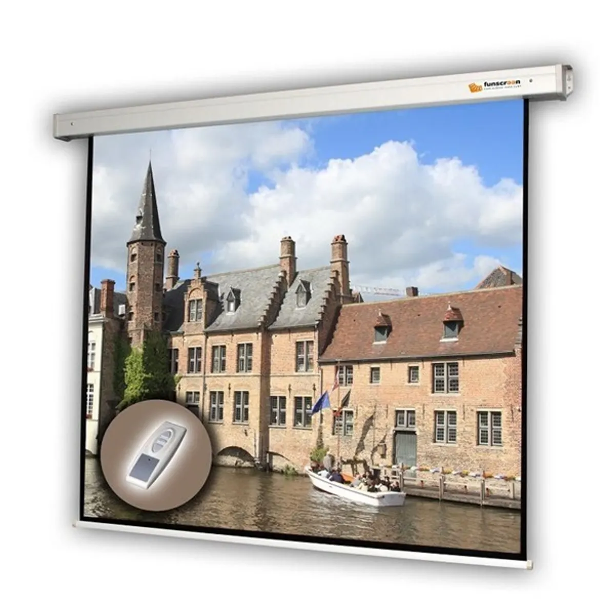 Funscreen Motor 16:10 167x203 cm motoros fali vetítővászon #1