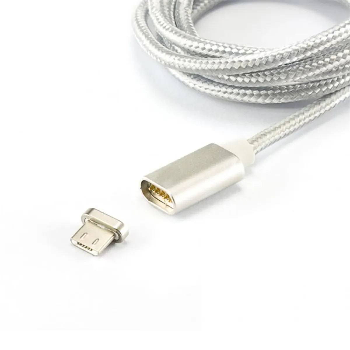 Sbox MAGNETIC-MUSB 1m mágneses ezüst Micro USB kábel #1