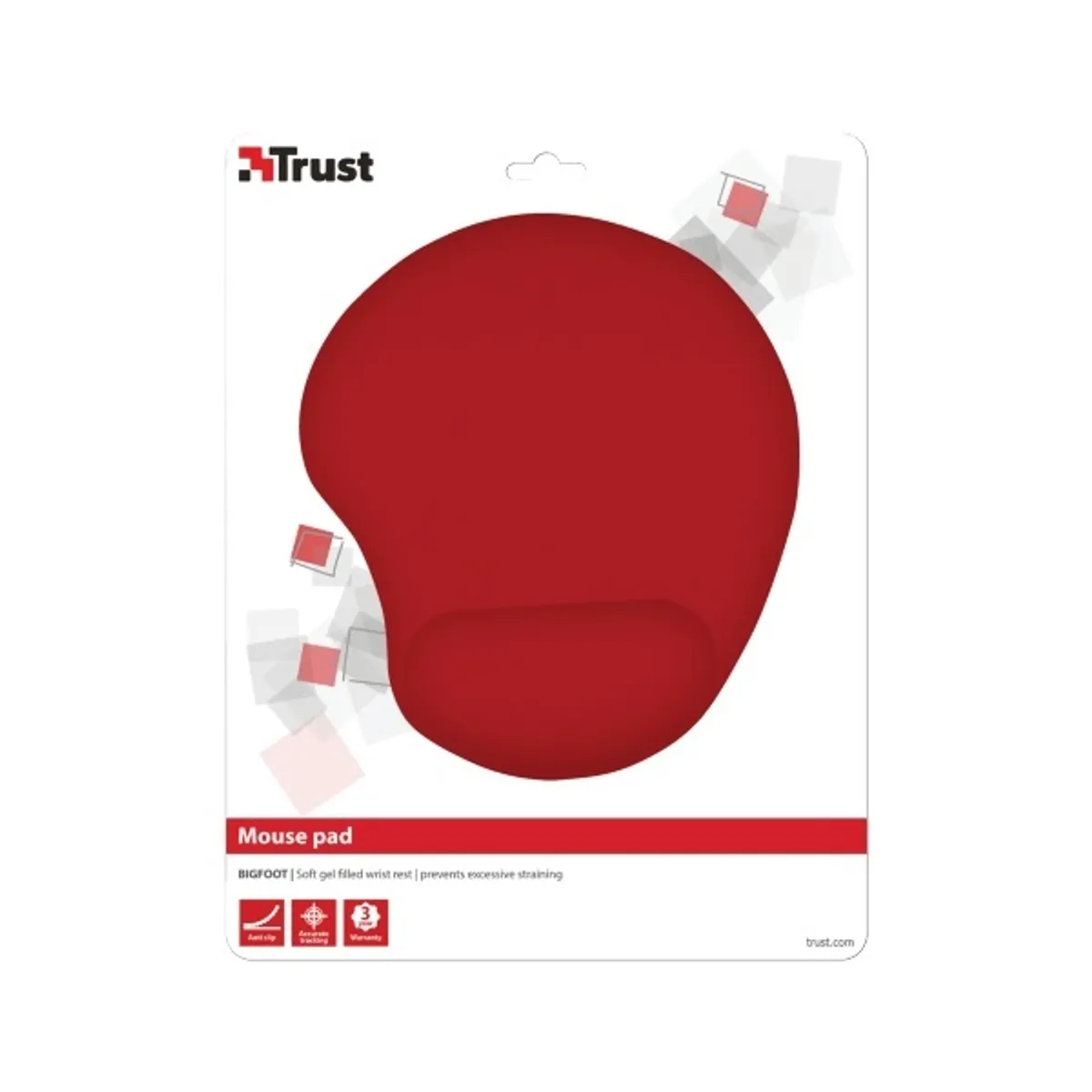 Trust Bigfoot zselés csuklótámaszos piros egérpad #3