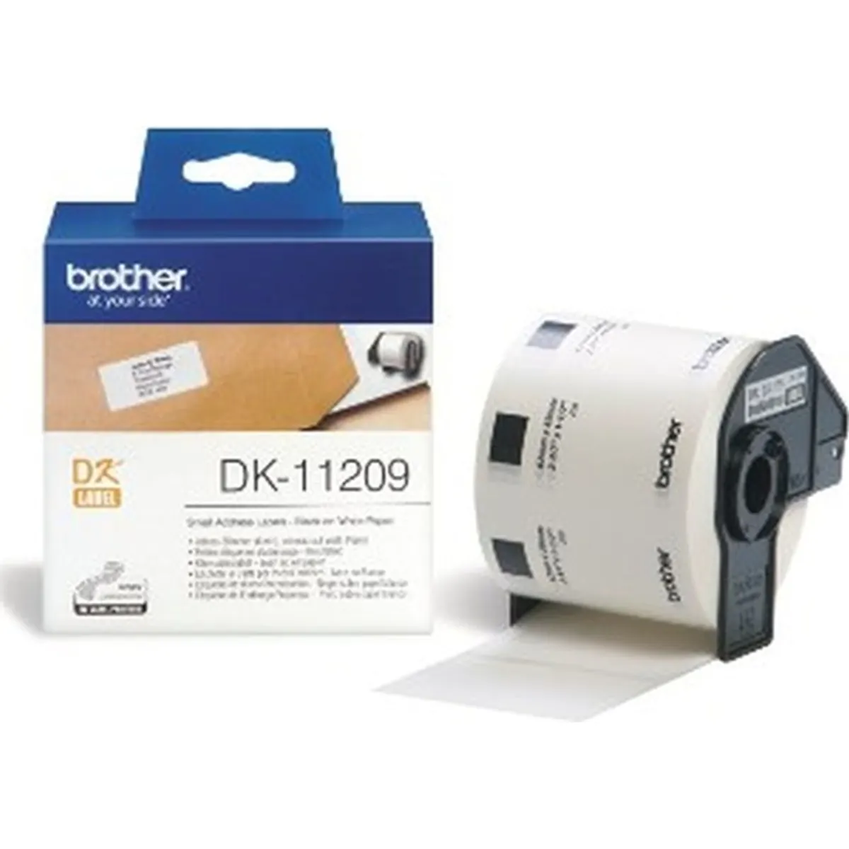 Brother DK11209 29x62mm 800db-os papír fehér/fekete papírszalag #1