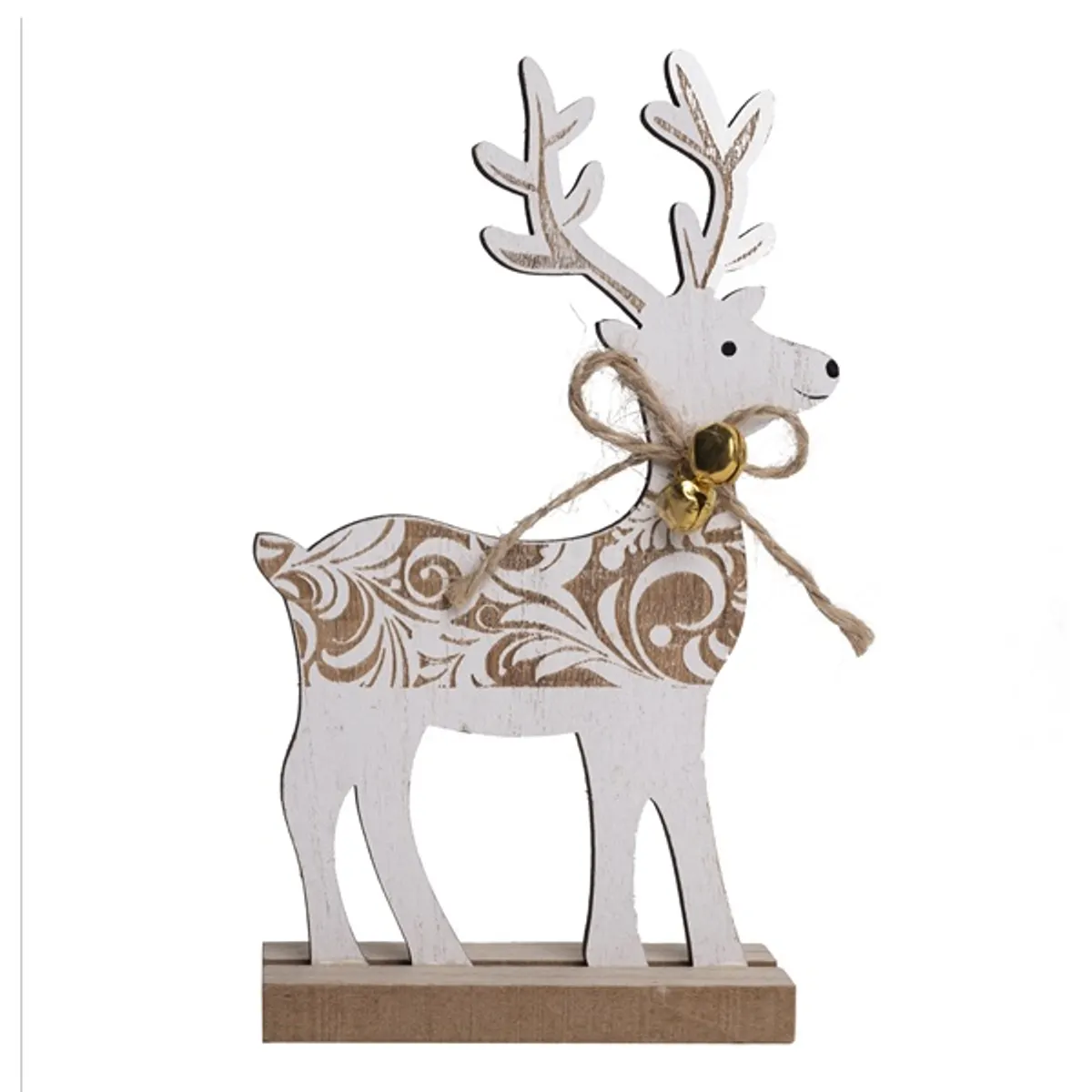 Iris fa rénszarvas csengővel natúr 9*16 cm #1