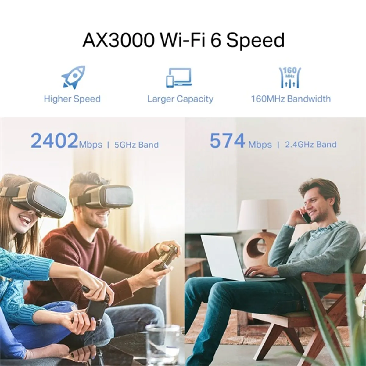 TP-Link RE705X AX3000 Mesh Wi-Fi 6 fehér lefedettség növelő #5