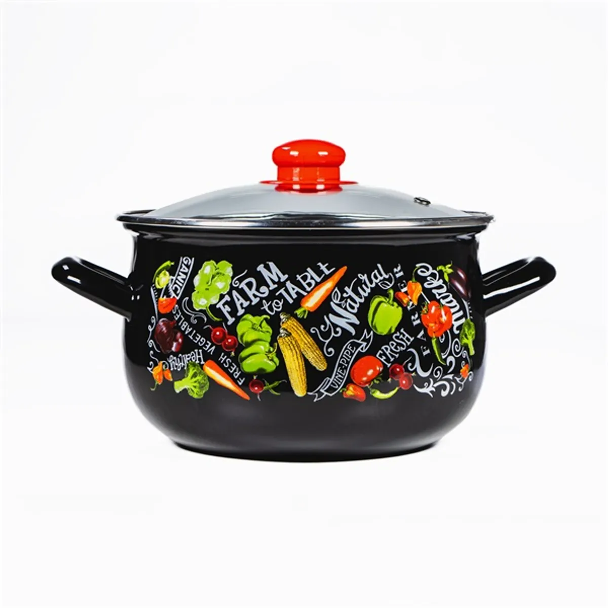 TOO BELLY FARM BLACK 2,1 literes, 16cm átmérő, 11cm magasságú lábas (fazék) üveg fedővel #1